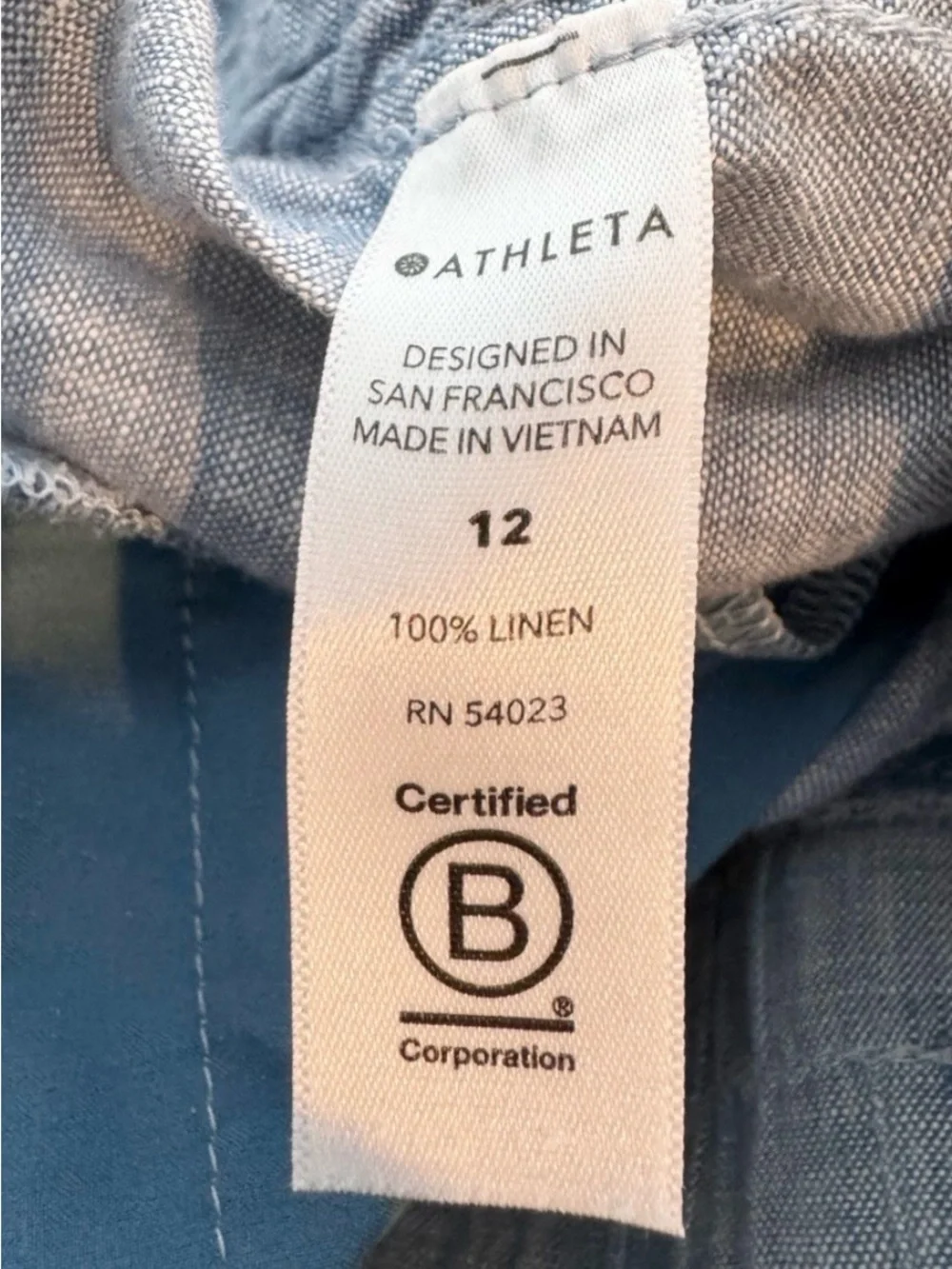 Athleta Cabo 100% Linen Joggers in Chambray Blue
